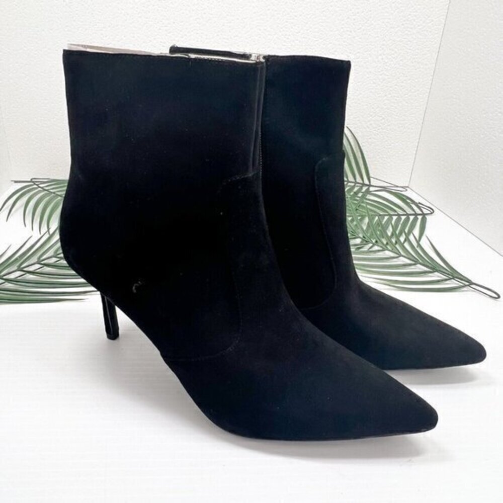 Kate Spade Black Suede Ankle Boots Vikki Heels Pointed Toe Women’s NWT Winter